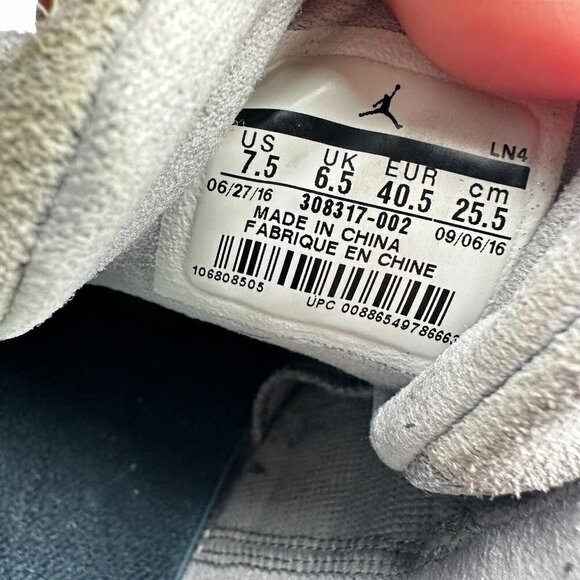 Nike Air Jordan 12 Retro Low Men Size 7.5 308317-002 Wolf Grey Basketball Shoes - Picture 13 of 13
